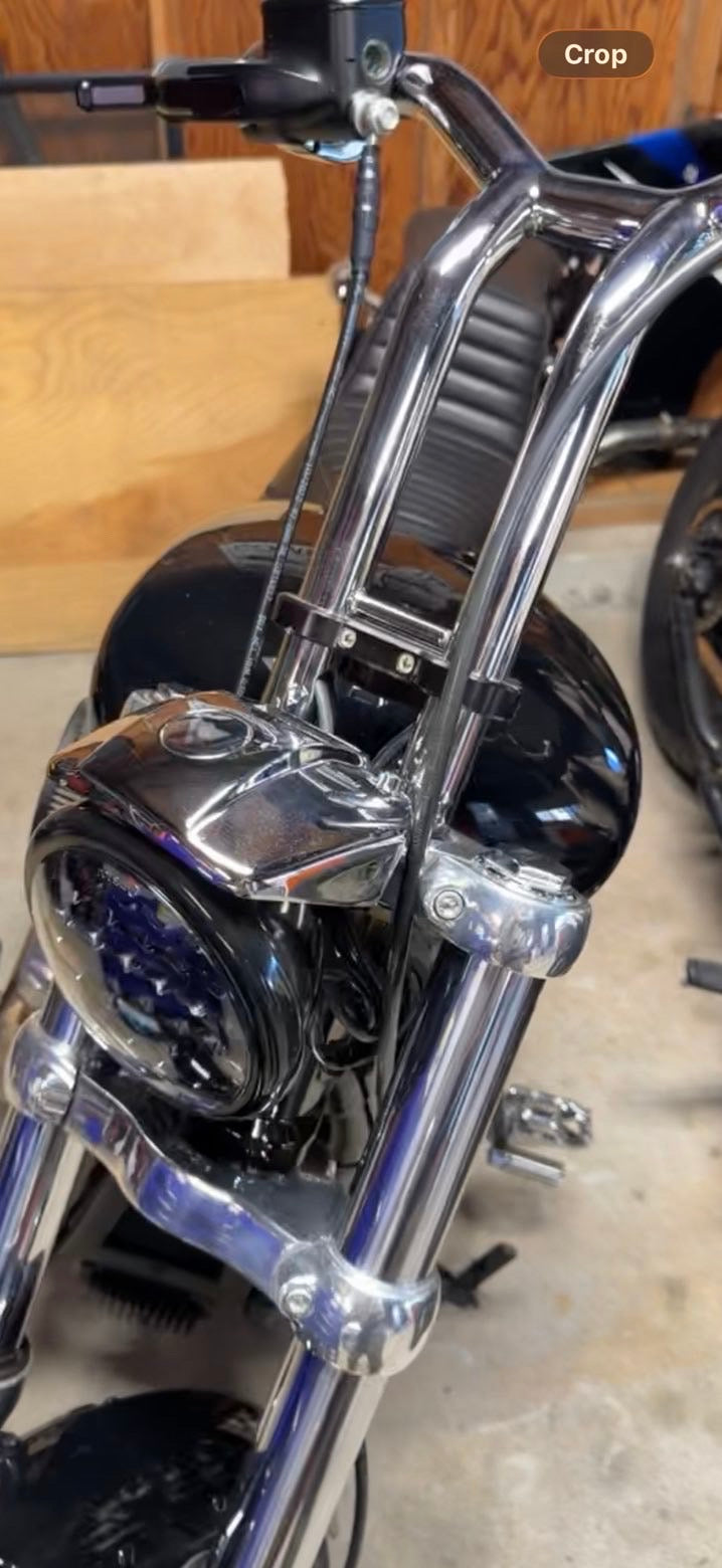 Iron Heart Cycles’ Top Mount Headlight Relocation Bracket