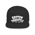 Boston Throttle Flat Bill Snapback Hat — Vintage Motorcycle Racing Cap