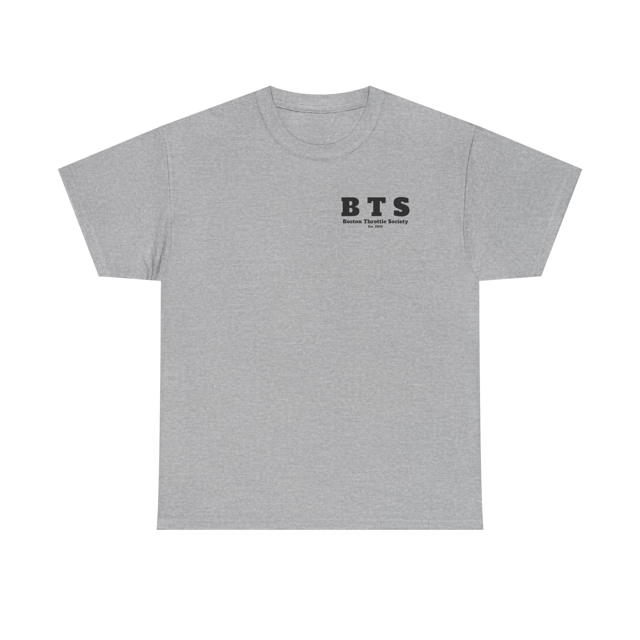 T-Shirt — 'BTS' Boston Throttle Society Tee with 'I Just Wanna Crank My Hawg' Retro Graphic