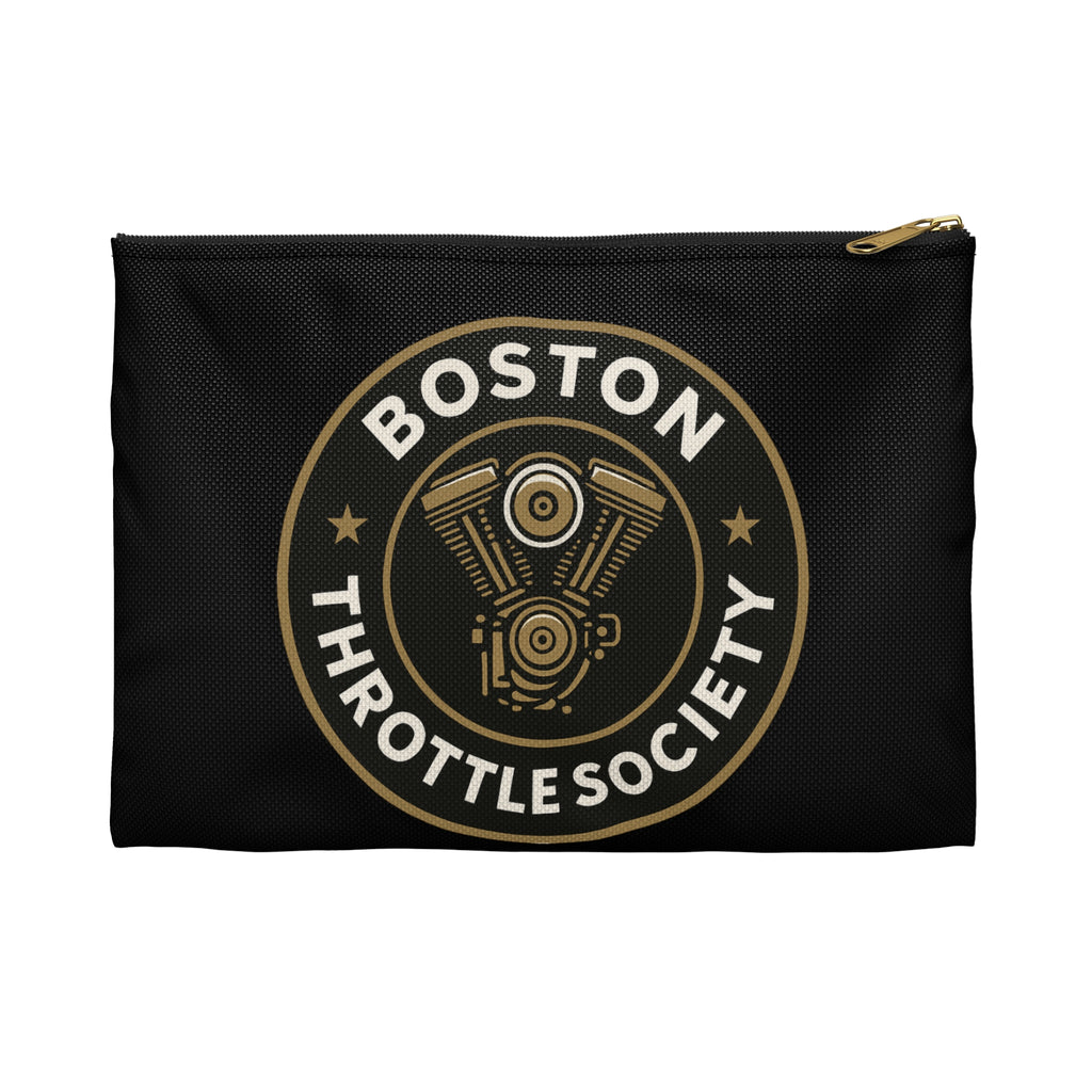 Boston Throttle Society Accessory Pouch | Motorcycle Engine Logo