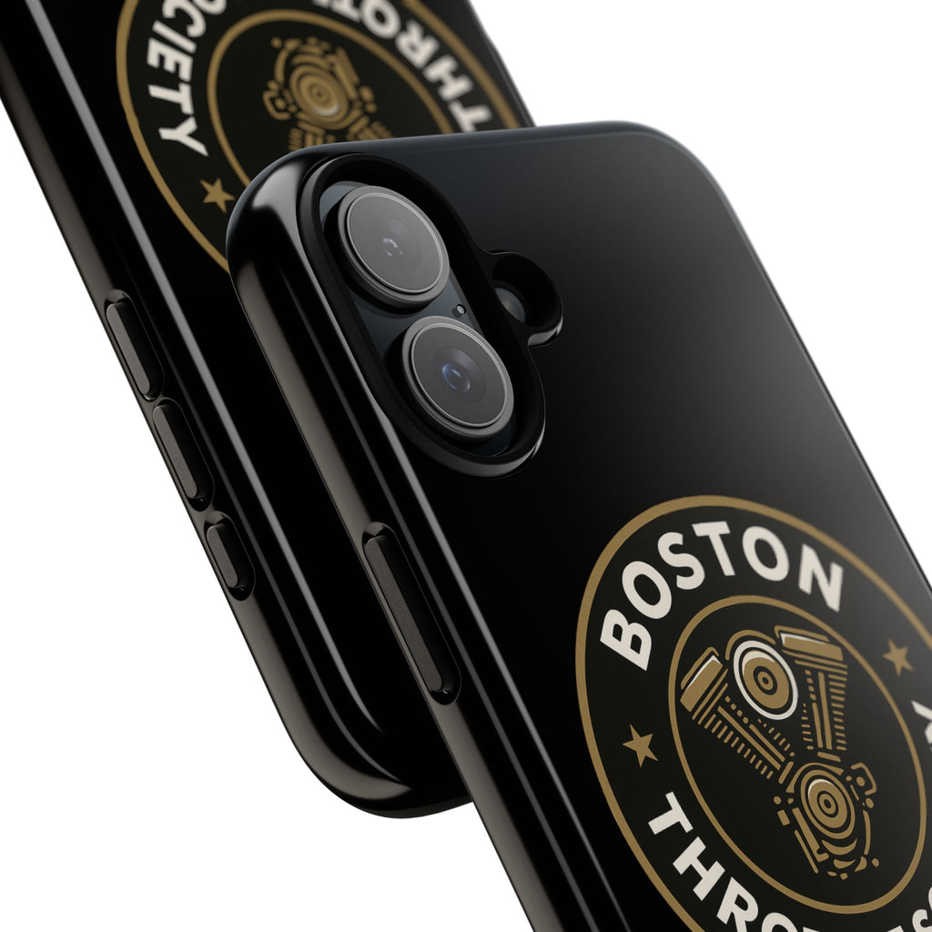 Boston Throttle Society phone case | motorcycle engine emblem