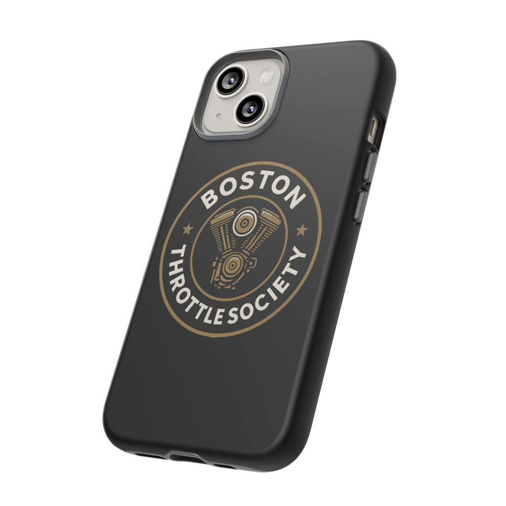 Boston Throttle Society phone case | motorcycle engine emblem