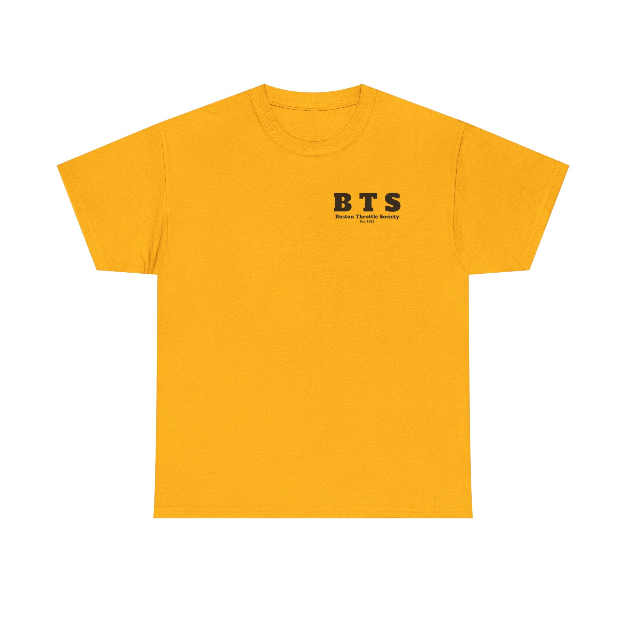 T-Shirt — 'BTS' Boston Throttle Society Tee with 'I Just Wanna Crank My Hawg' Retro Graphic