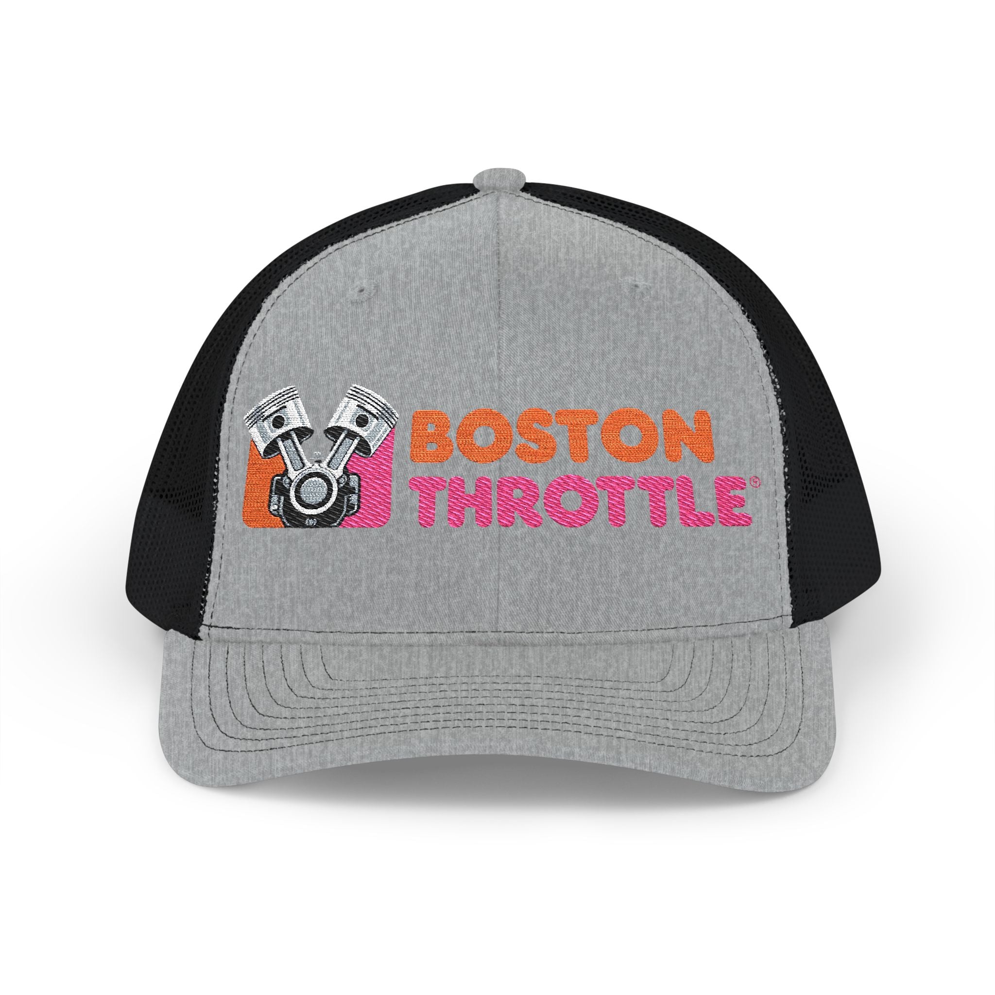 Boston Throttle Embroidered Trucker Hat