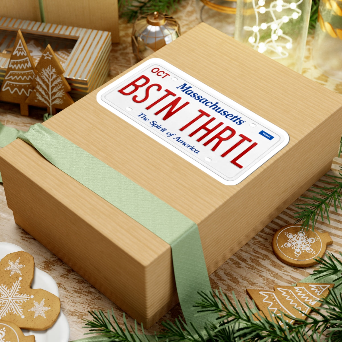 License Plate Sticker — “BSTN THRTL”