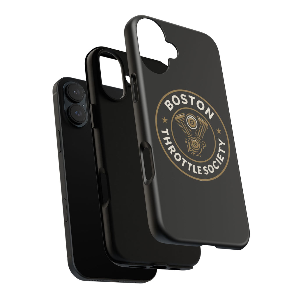 Boston Throttle Society phone case | motorcycle engine emblem