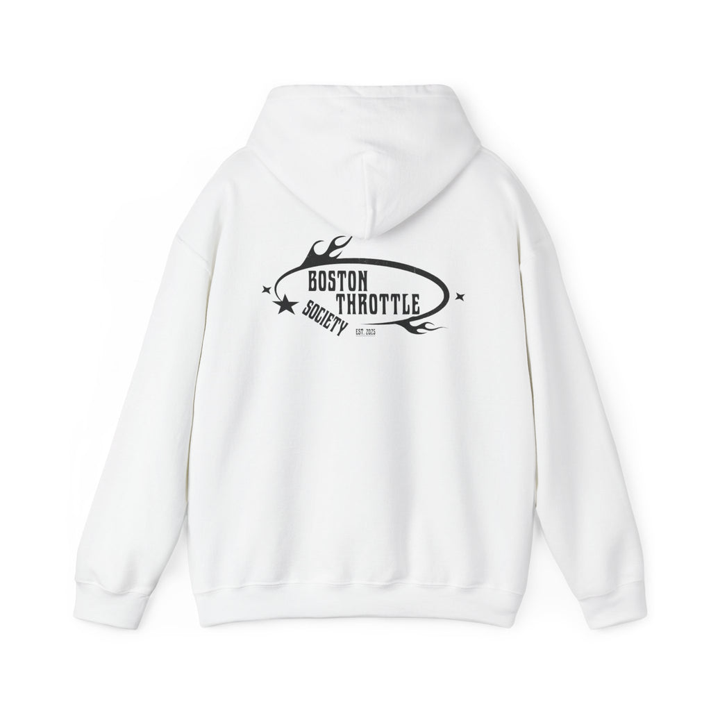 Boston Throttle Society Hoodie — Vintage Motorcycle Club Pullover