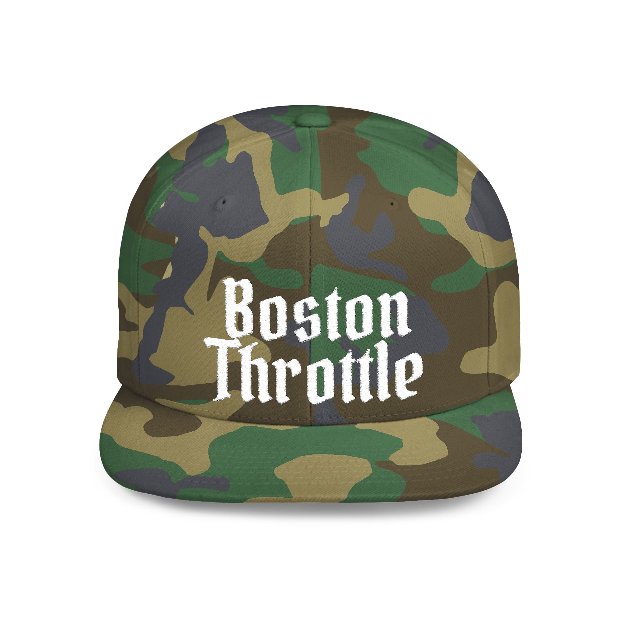 Boston Throttle Flat Bill Snapback Hat