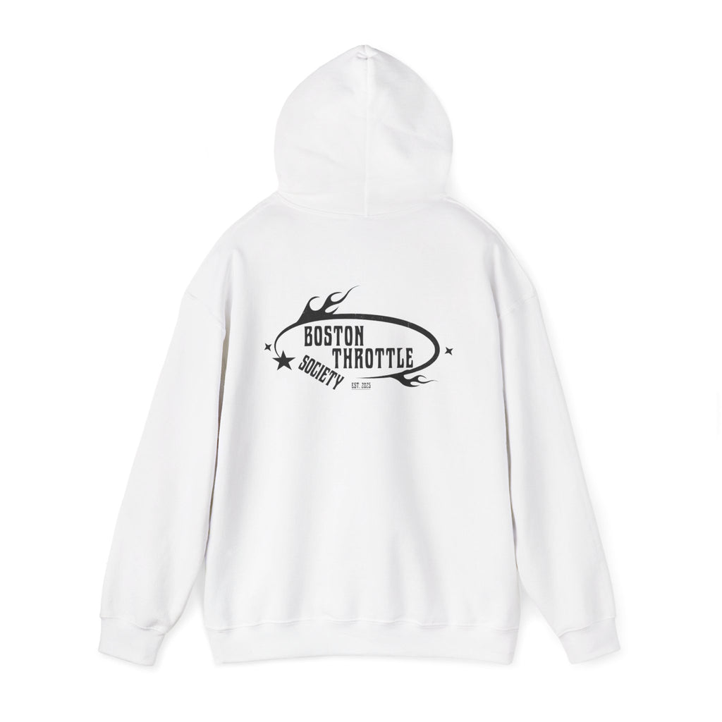 Boston Throttle Society Hoodie — Vintage Motorcycle Club Pullover