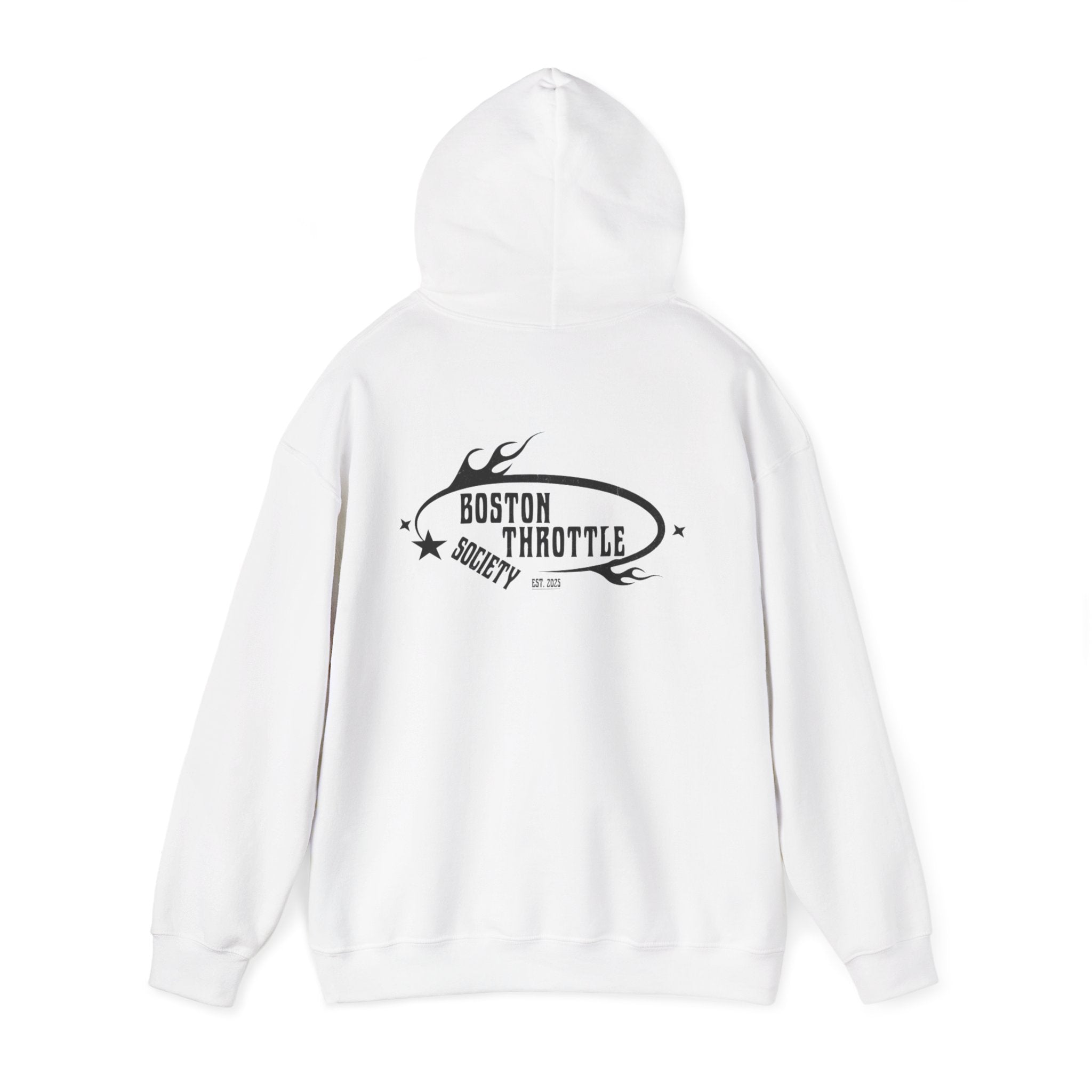 Boston Throttle Society Hoodie — Vintage Motorcycle Club Pullover