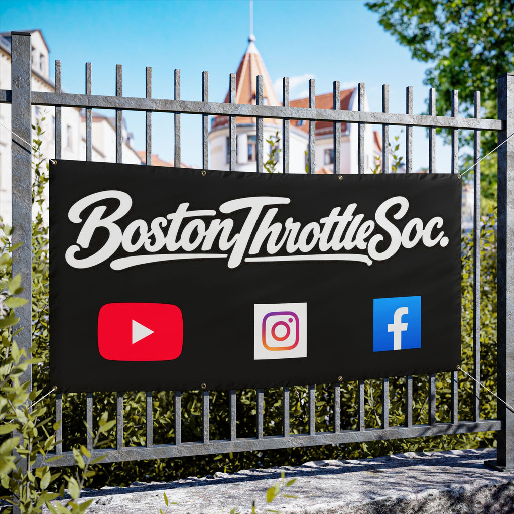 BostonThrottleSoc. Vinyl Banner — Social Media Promo Outdoor Sign