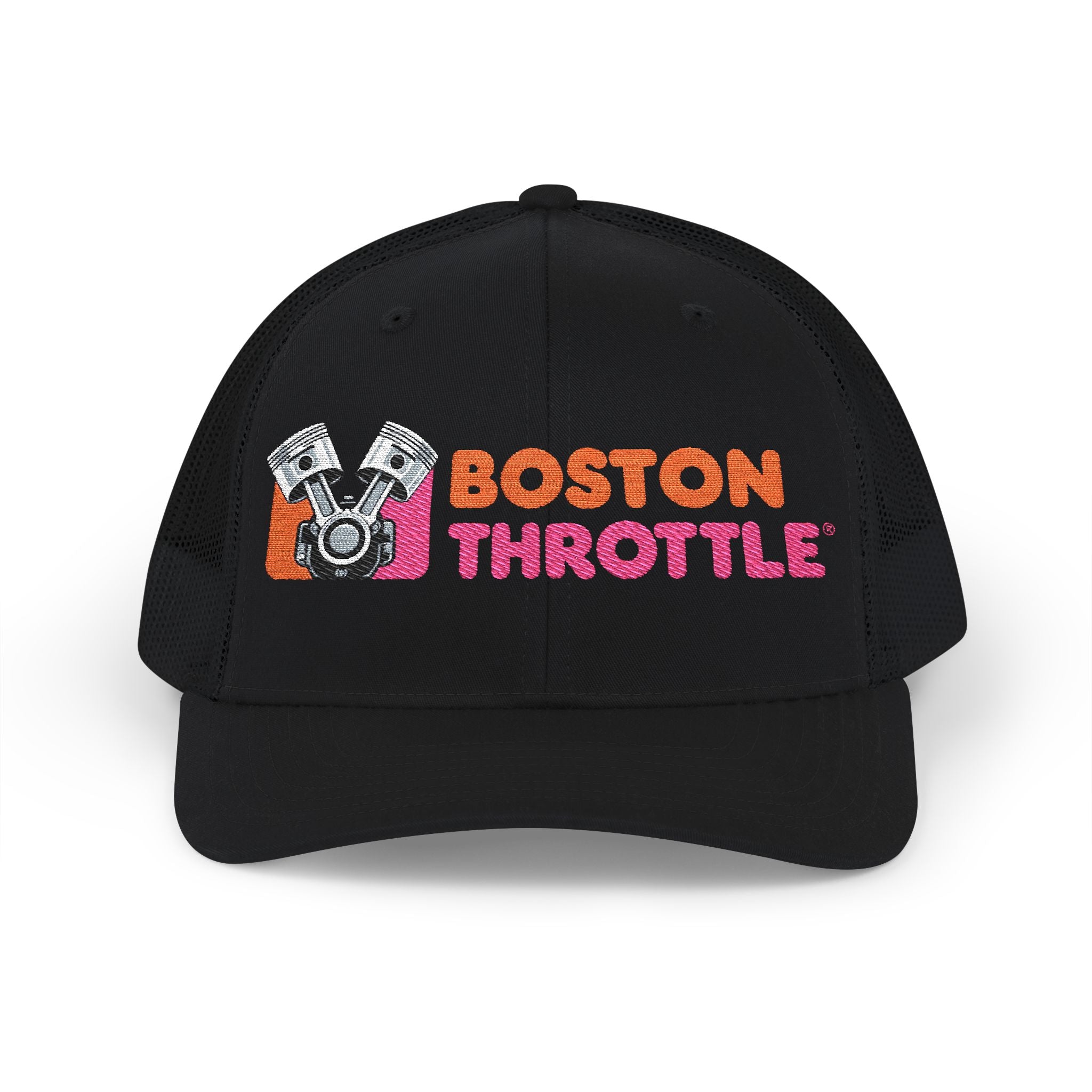 Boston Throttle Embroidered Trucker Hat