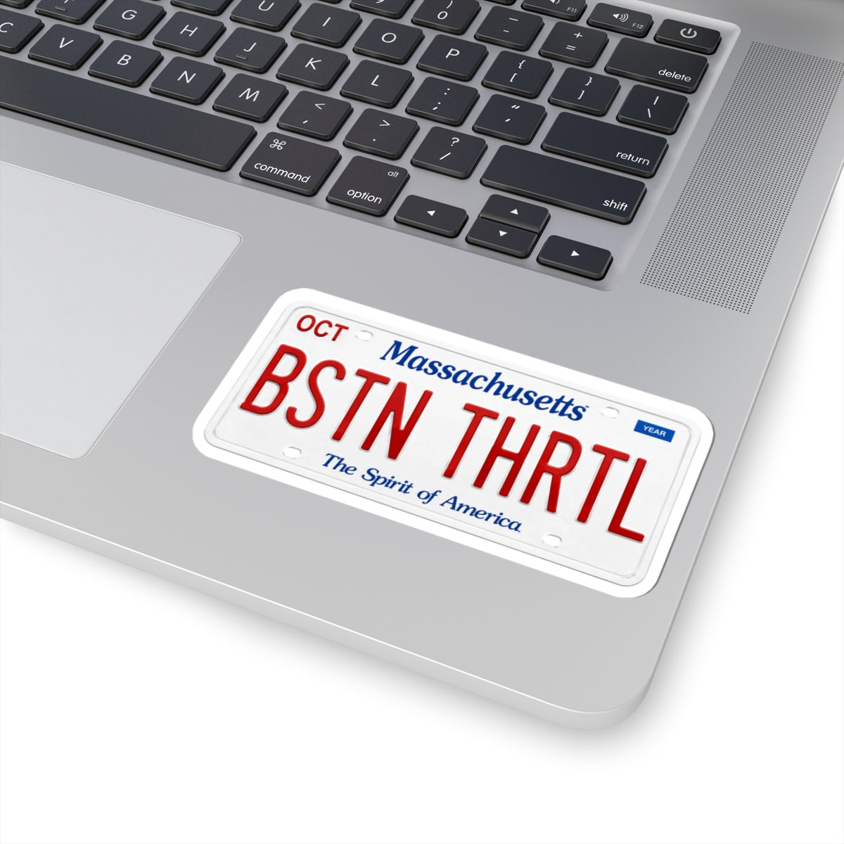 License Plate Sticker — “BSTN THRTL”