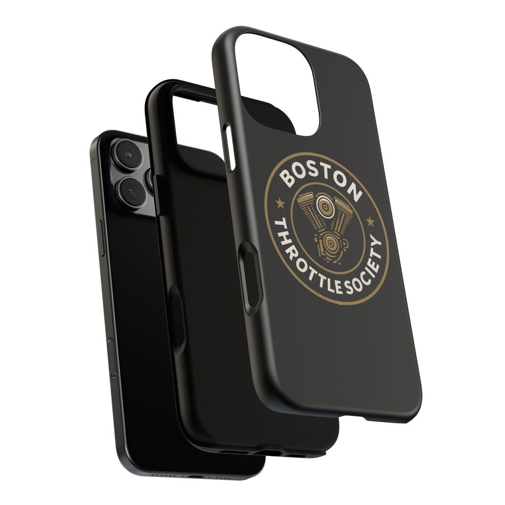 Boston Throttle Society phone case | motorcycle engine emblem