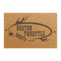 Boston Throttle Society Doormat — Rustic Motorcycle Welcome Mat