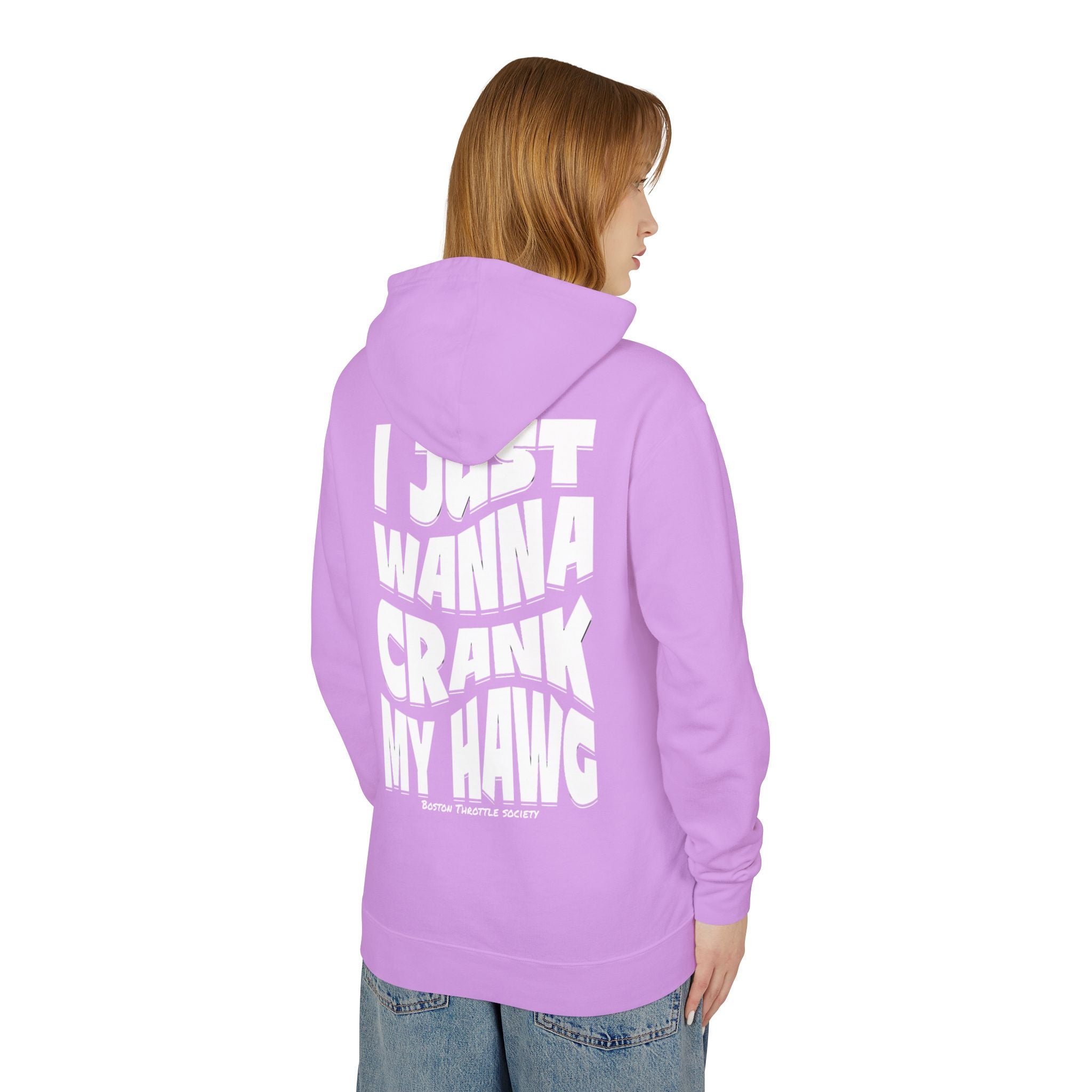 Lightweight Hoodie — "I Just Wanna Crank My Hawg" Graphic Pullover