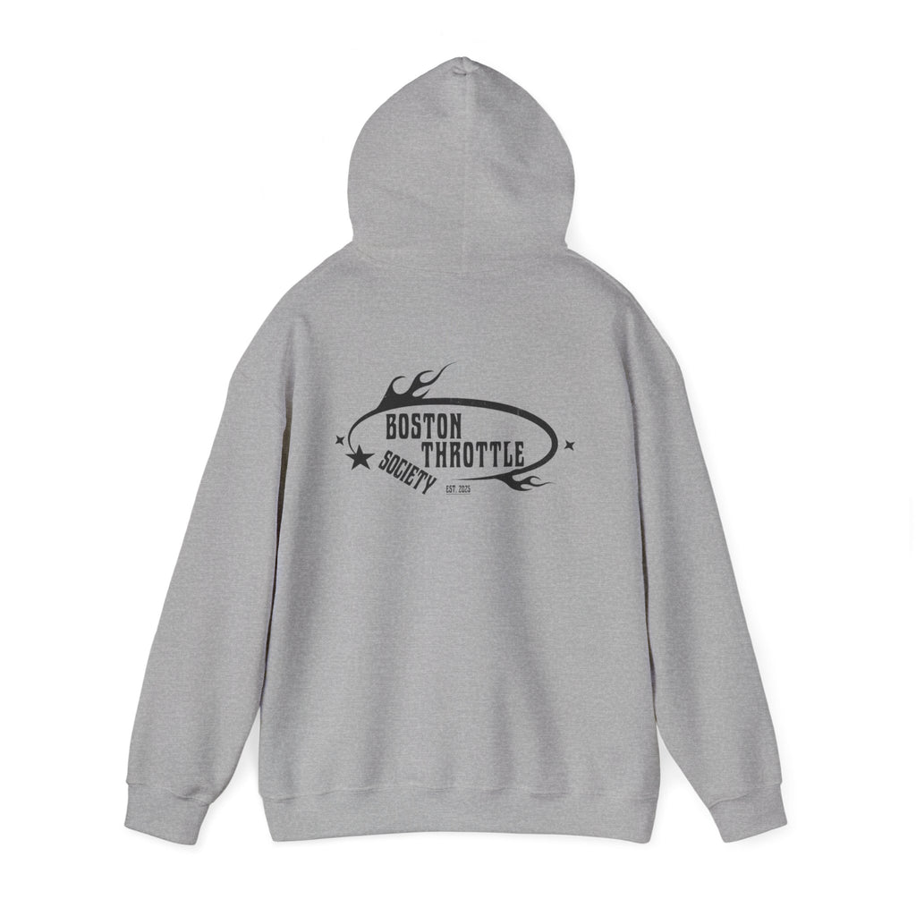 Boston Throttle Society Hoodie — Vintage Motorcycle Club Pullover