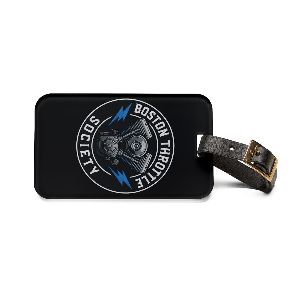 Boston Throttle Society Luggage Tag | Motorcycle Engine Logo