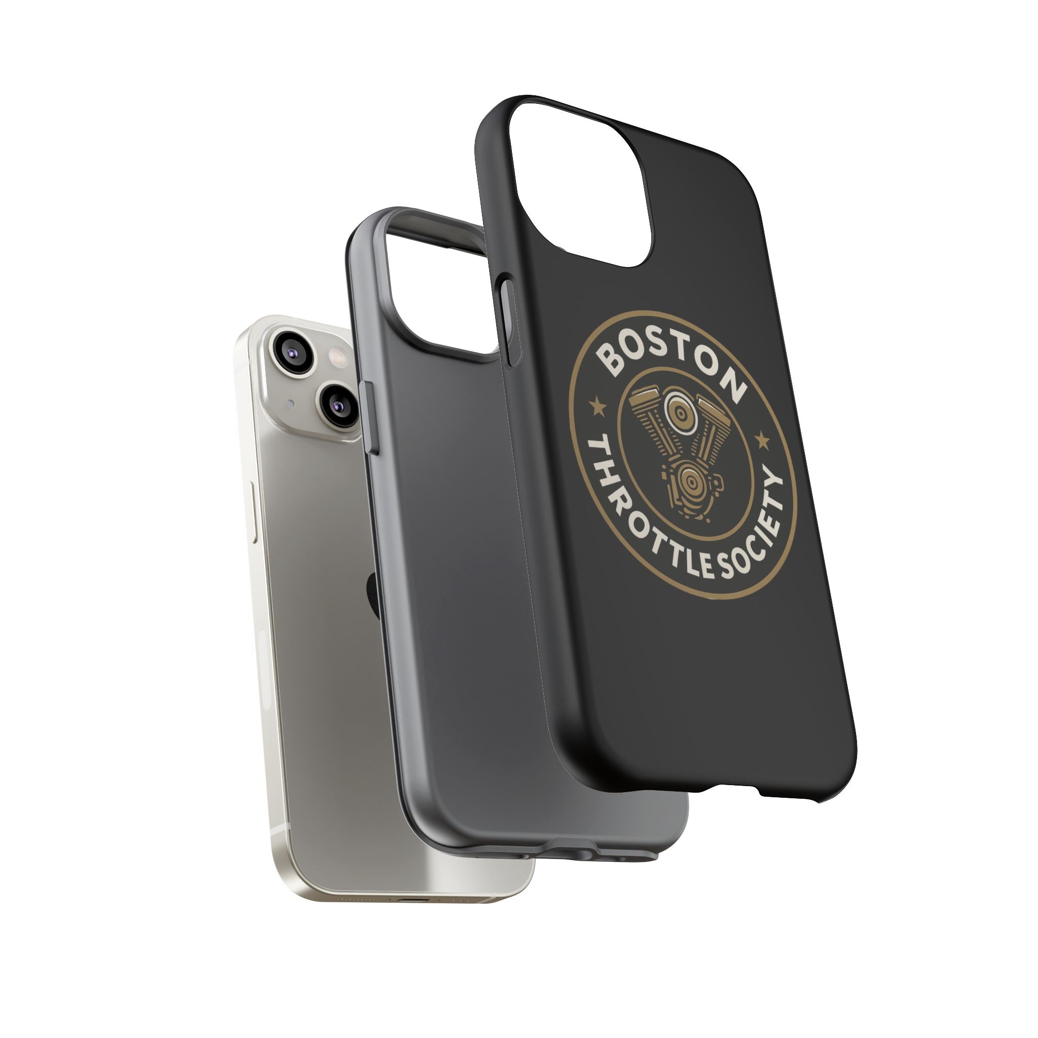 Boston Throttle Society phone case | motorcycle engine emblem