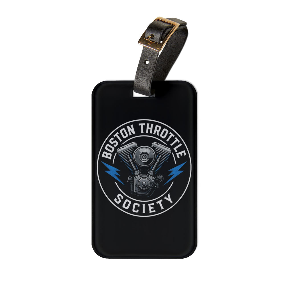 Boston Throttle Society Luggage Tag | Motorcycle Engine Logo