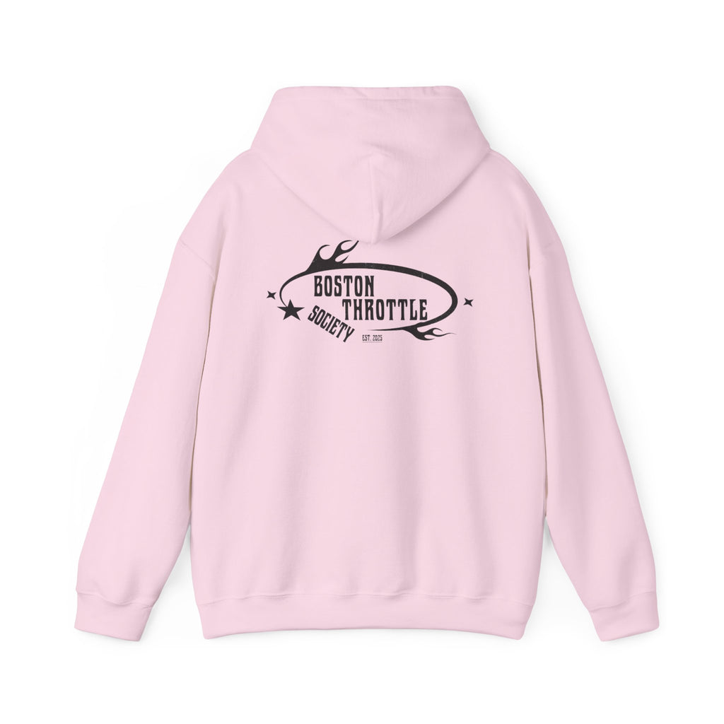 Boston Throttle Society Hoodie — Vintage Motorcycle Club Pullover