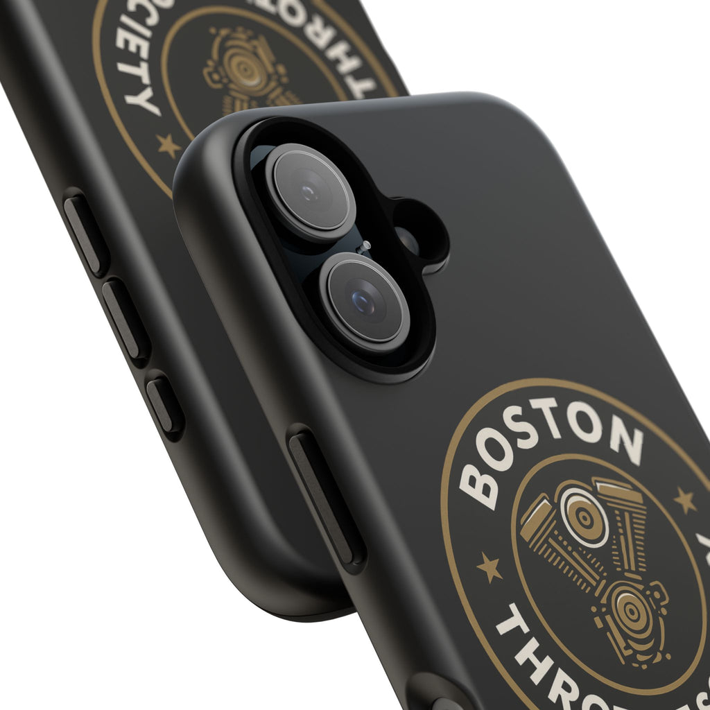 Boston Throttle Society phone case | motorcycle engine emblem