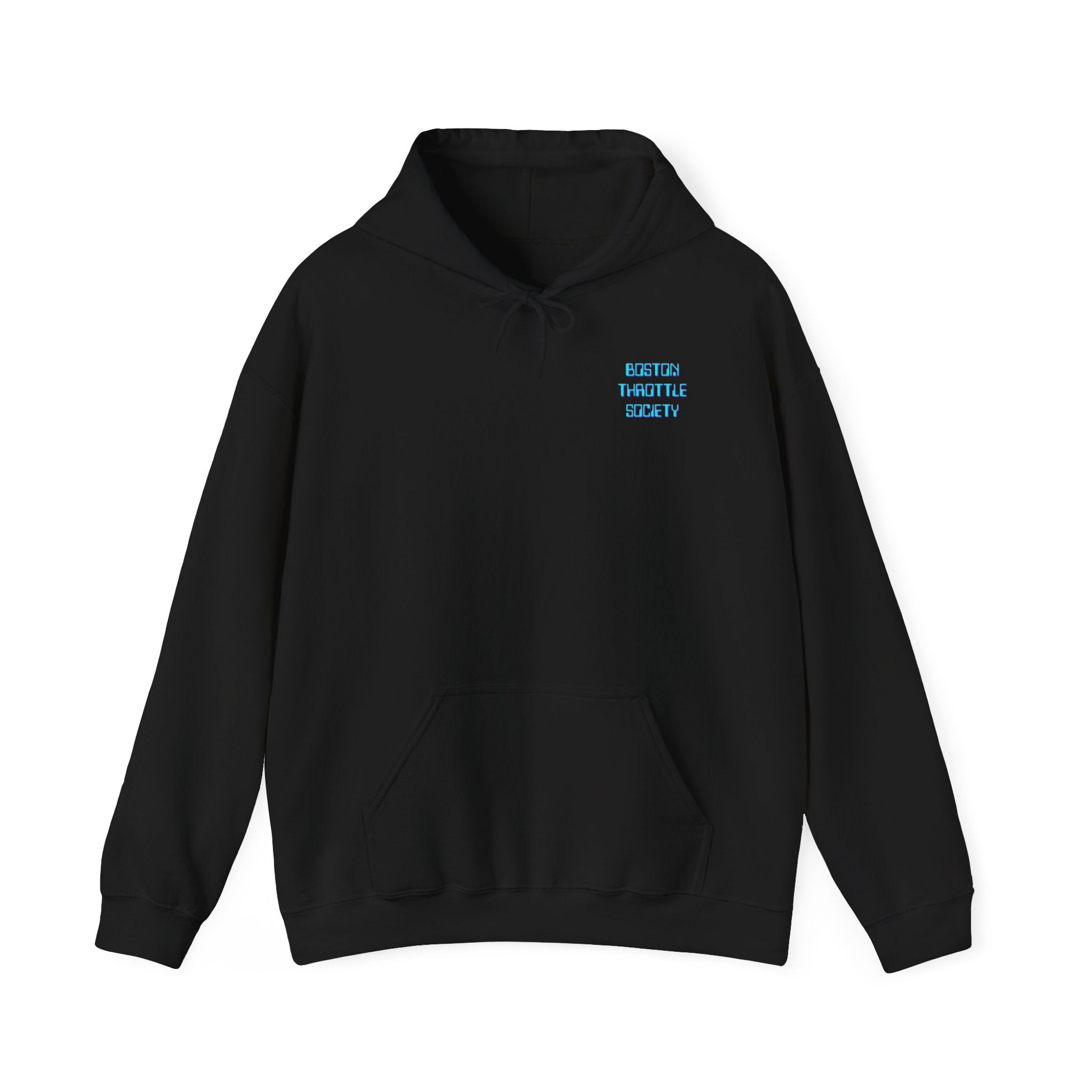 Boston Throttle Society Hoodie — Retro Neon Motorcycle Club Sweatshirt