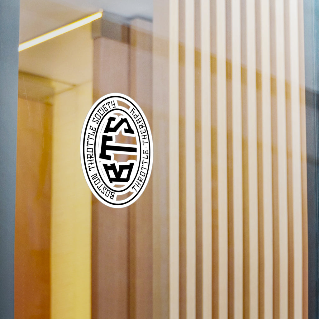 Boston Throttle Society Oval Logo Sticker | Kiss-Cut Vinyl Decal