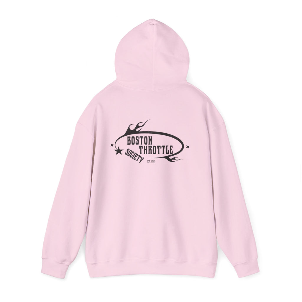 Boston Throttle Society Hoodie — Vintage Motorcycle Club Pullover