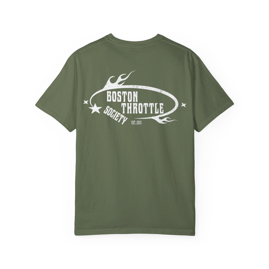 Vintage Oval Logo T-Shirt — Garment-Dyed Casual Tee