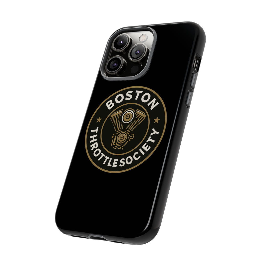 Boston Throttle Society phone case | motorcycle engine emblem