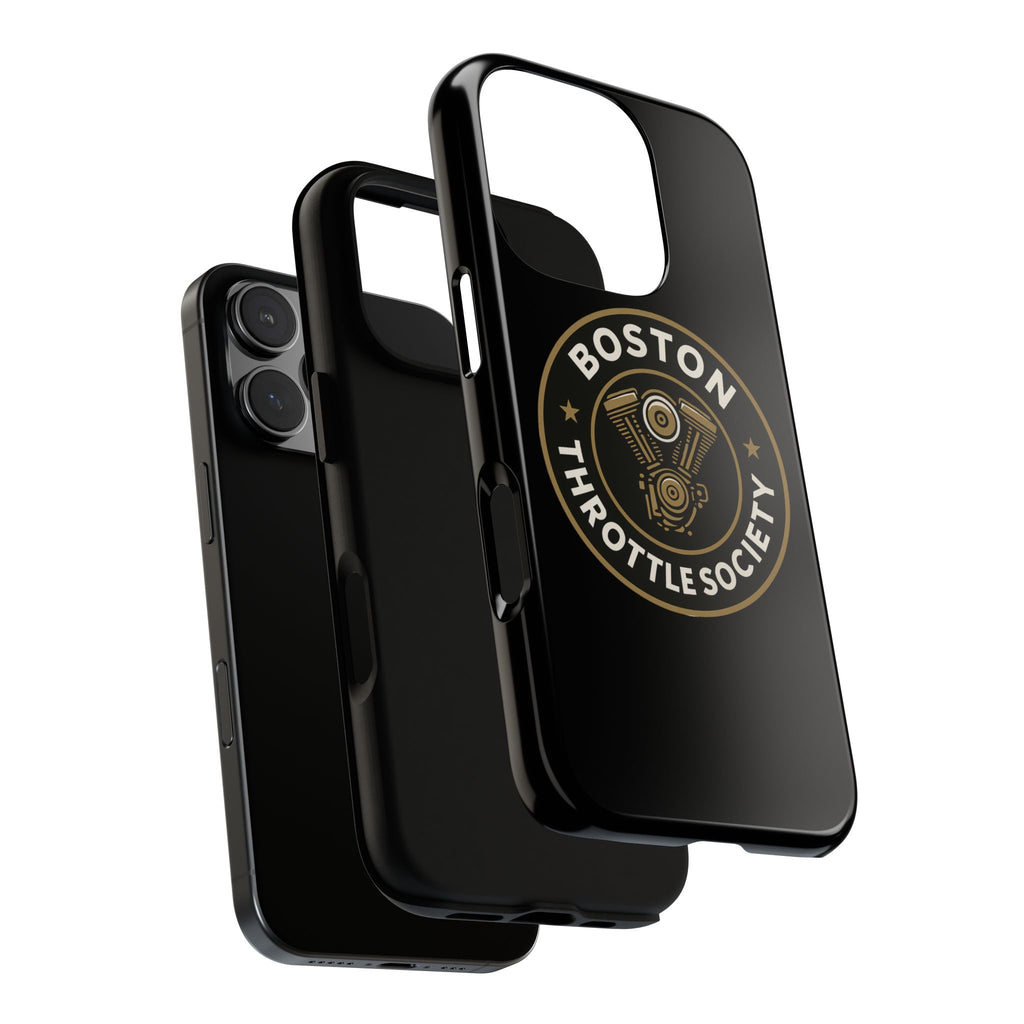 Boston Throttle Society phone case | motorcycle engine emblem