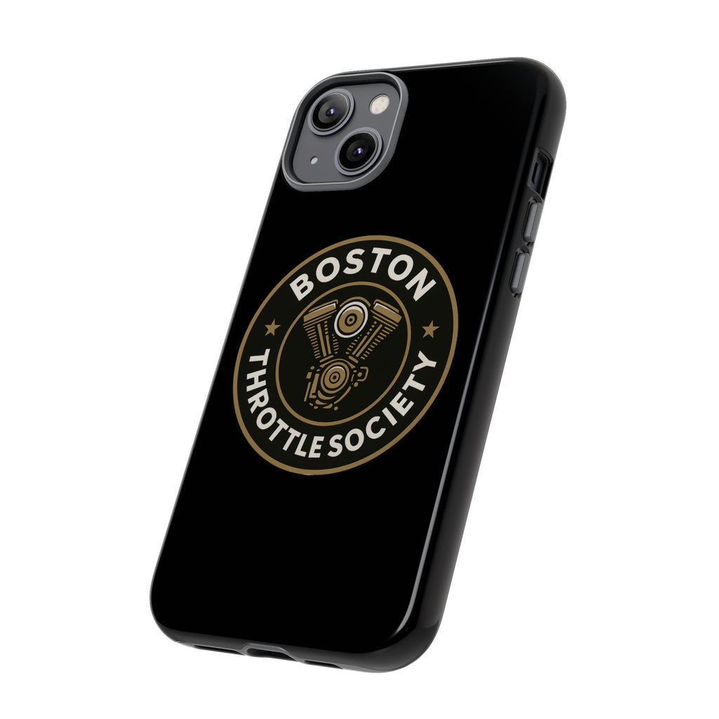 Boston Throttle Society phone case | motorcycle engine emblem