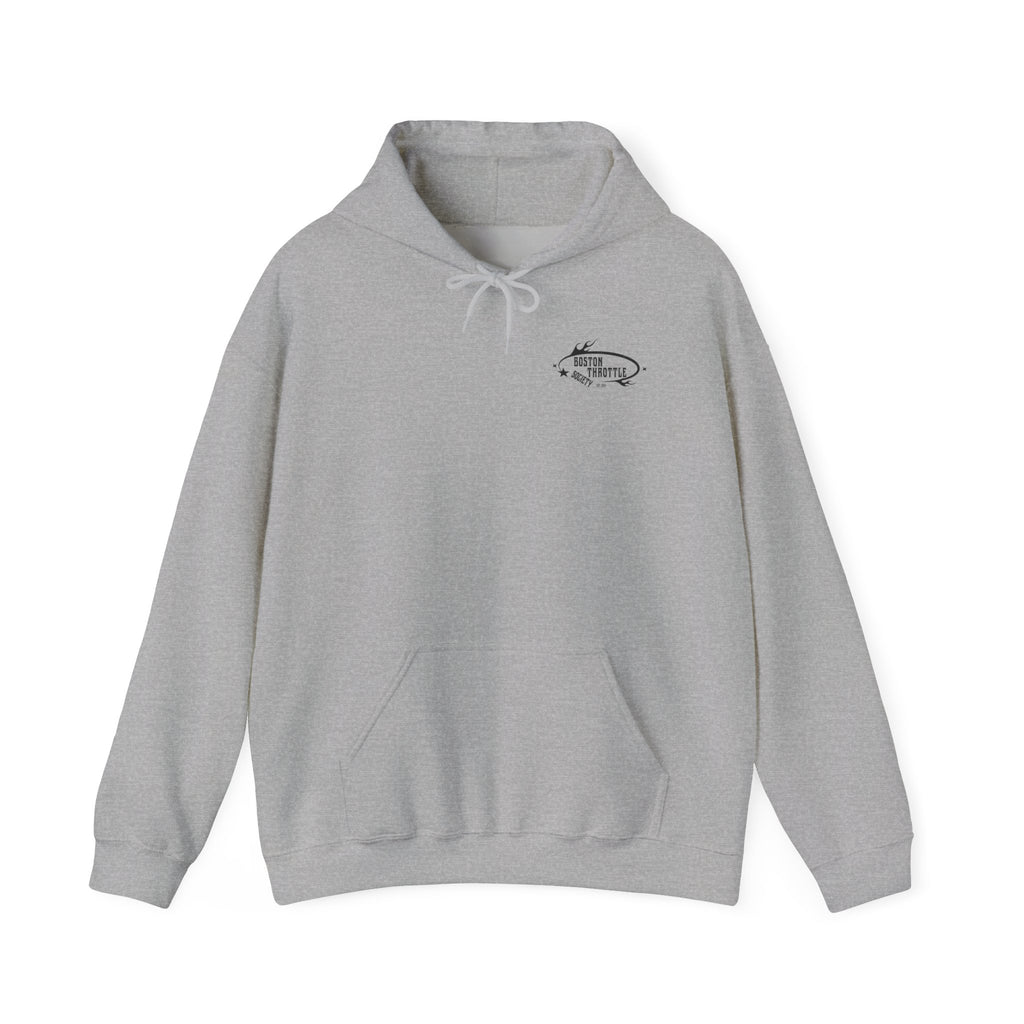 Boston Throttle Society Hoodie — Vintage Motorcycle Club Pullover