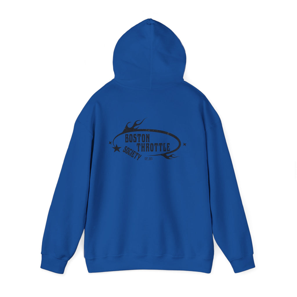 Boston Throttle Society Hoodie — Vintage Motorcycle Club Pullover
