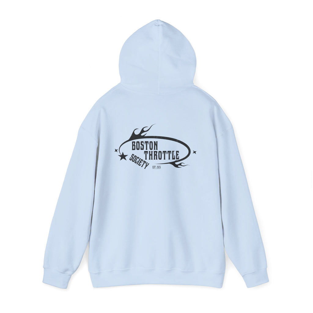 Boston Throttle Society Hoodie — Vintage Motorcycle Club Pullover