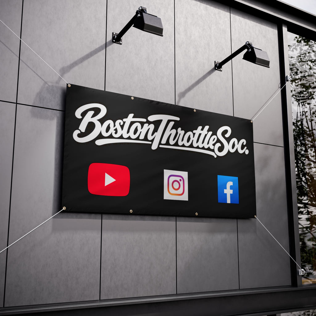BostonThrottleSoc. Vinyl Banner — Social Media Promo Outdoor Sign