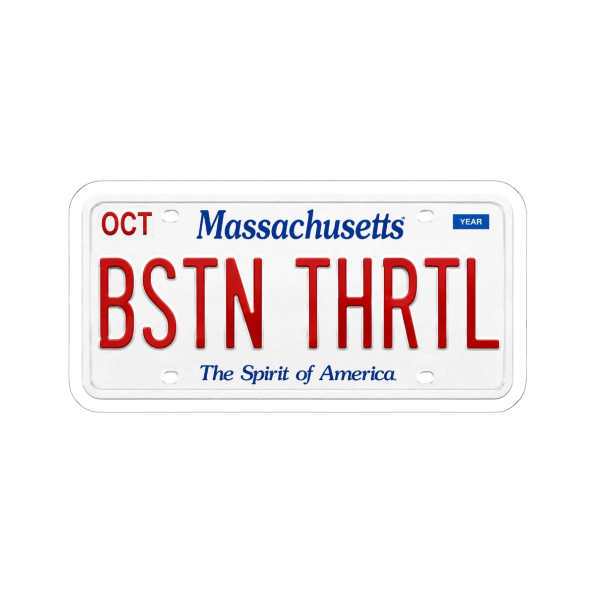 License Plate Sticker — “BSTN THRTL”