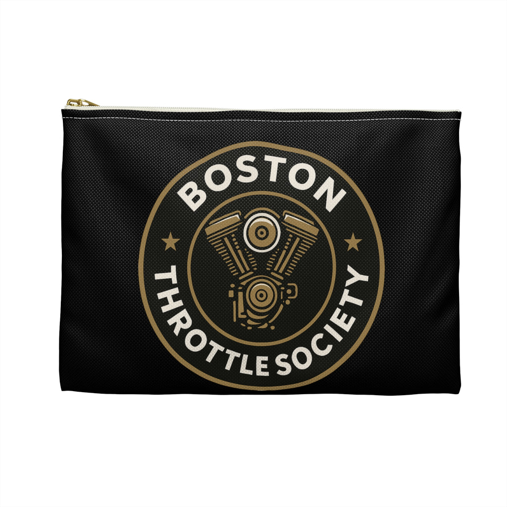 Boston Throttle Society Accessory Pouch | Motorcycle Engine Logo