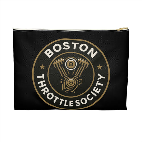 Boston Throttle Society Accessory Pouch | Motorcycle Engine Logo