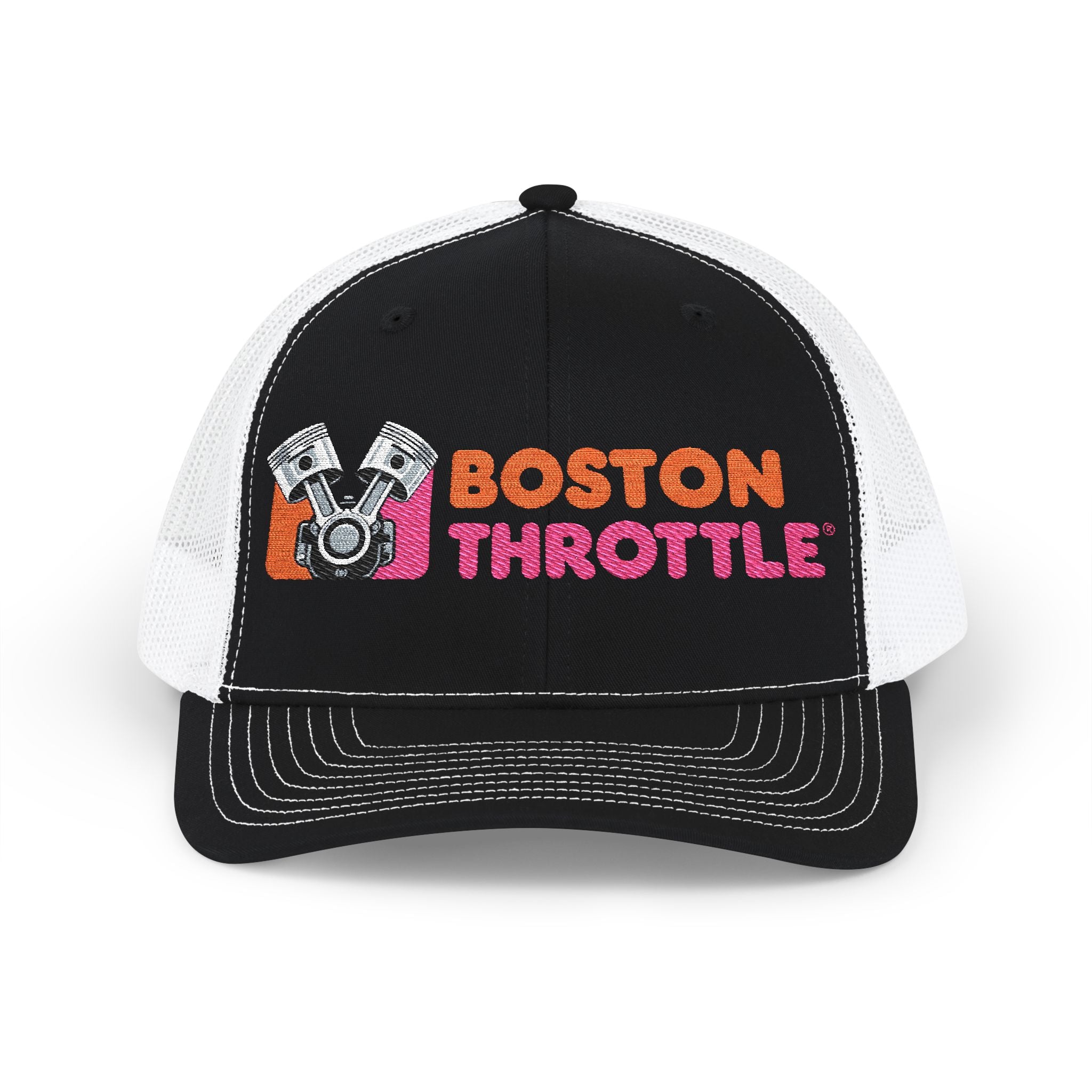 Boston Throttle Embroidered Trucker Hat