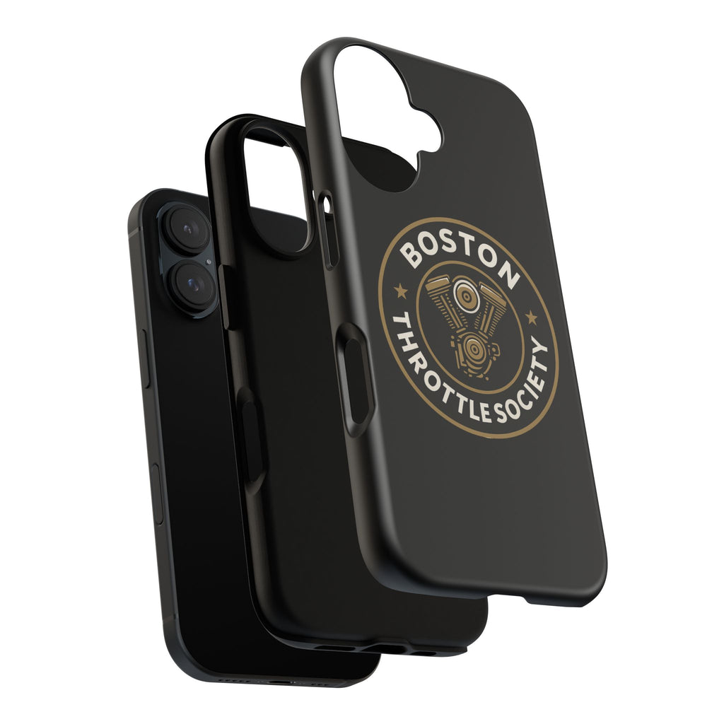 Boston Throttle Society phone case | motorcycle engine emblem