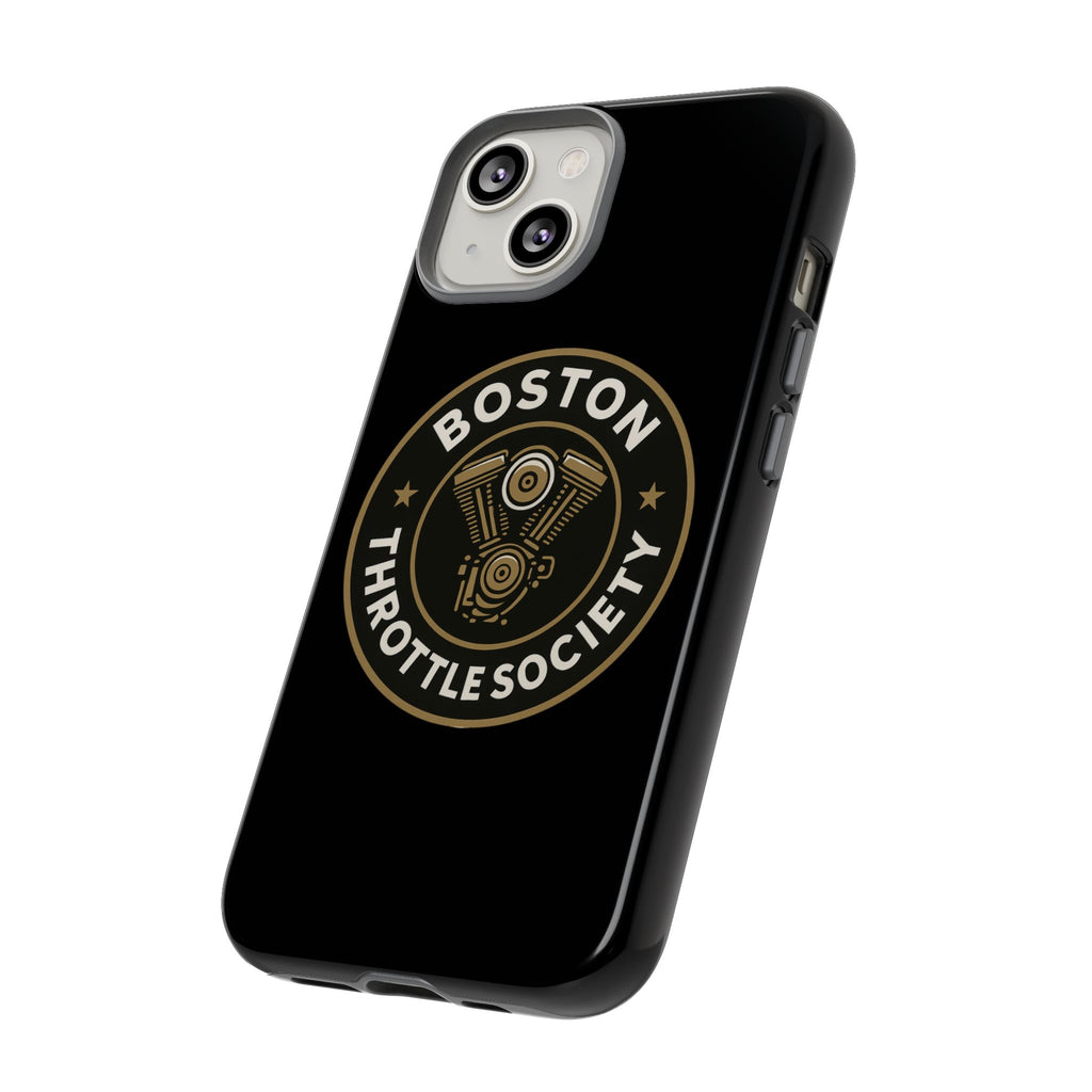 Boston Throttle Society phone case | motorcycle engine emblem