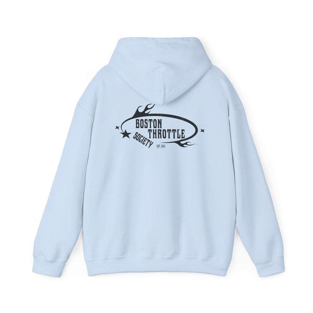Boston Throttle Society Hoodie — Vintage Motorcycle Club Pullover