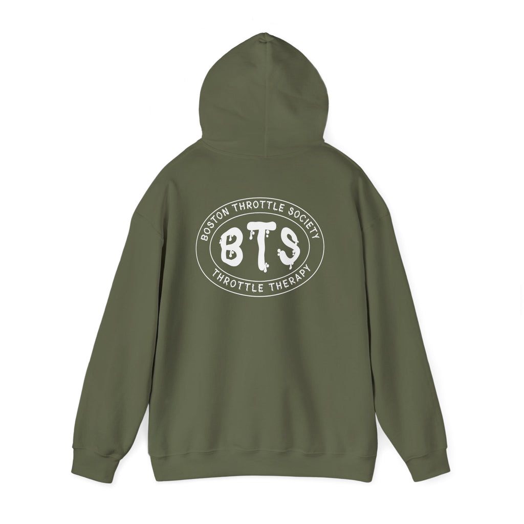 BTS Boston Throttle Society logo Hoodie | Motorcycle Club Graphic Pullover