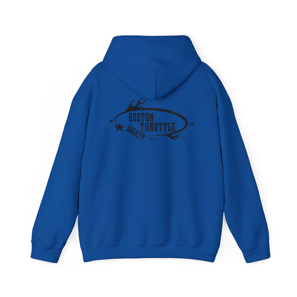 Boston Throttle Society Hoodie — Vintage Motorcycle Club Pullover