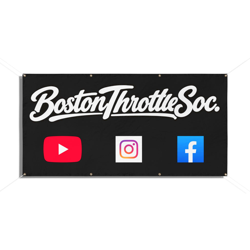 BostonThrottleSoc. Vinyl Banner — Social Media Promo Outdoor Sign