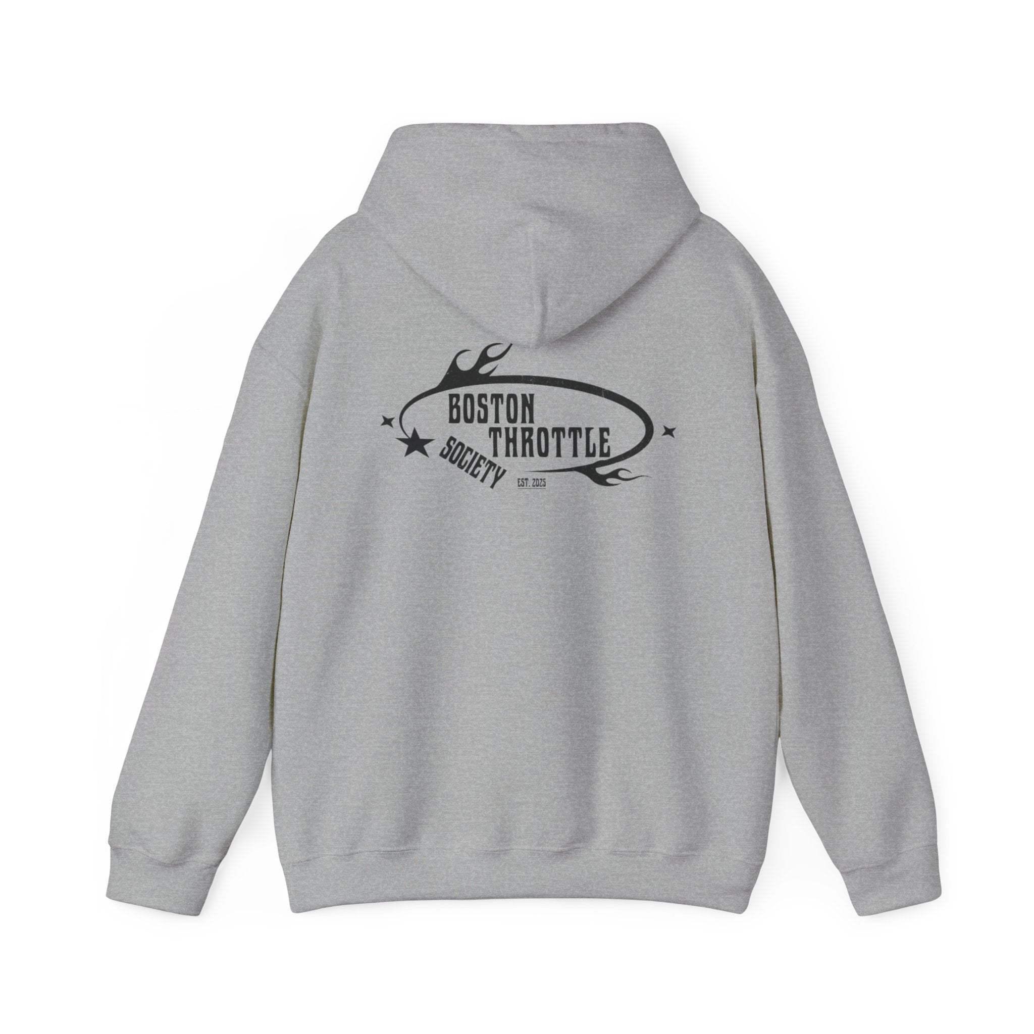 Boston Throttle Society Hoodie — Vintage Motorcycle Club Pullover