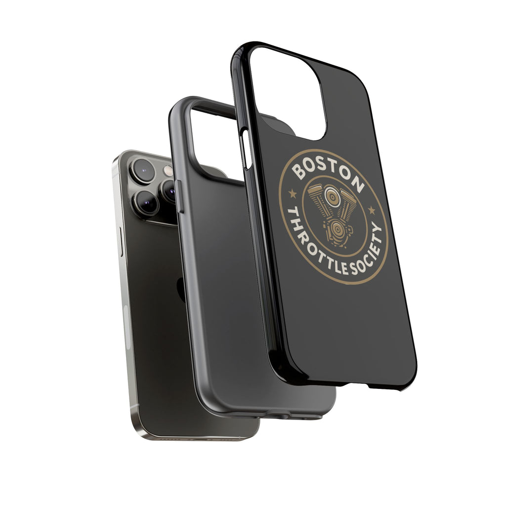 Boston Throttle Society phone case | motorcycle engine emblem