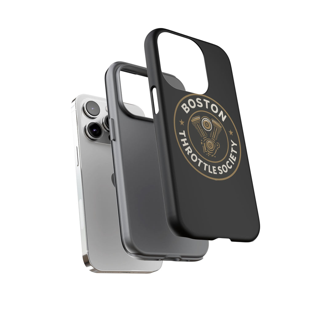 Boston Throttle Society phone case | motorcycle engine emblem